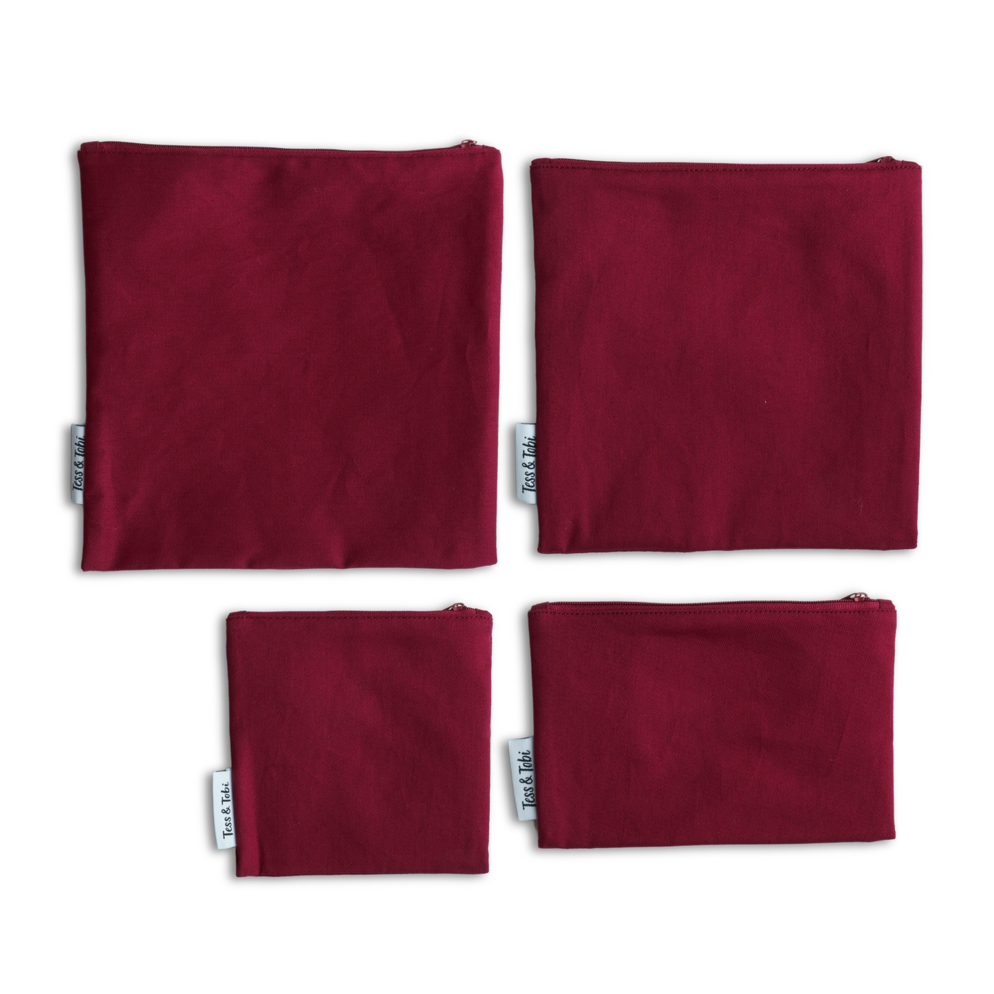 Wasbaar snackzakje | Bordeaux | 14x14cm