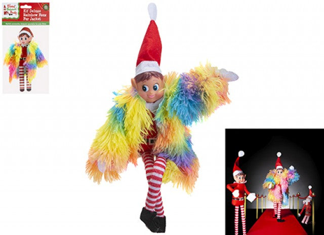 Elf accessoires | fake fur jas | regenboog