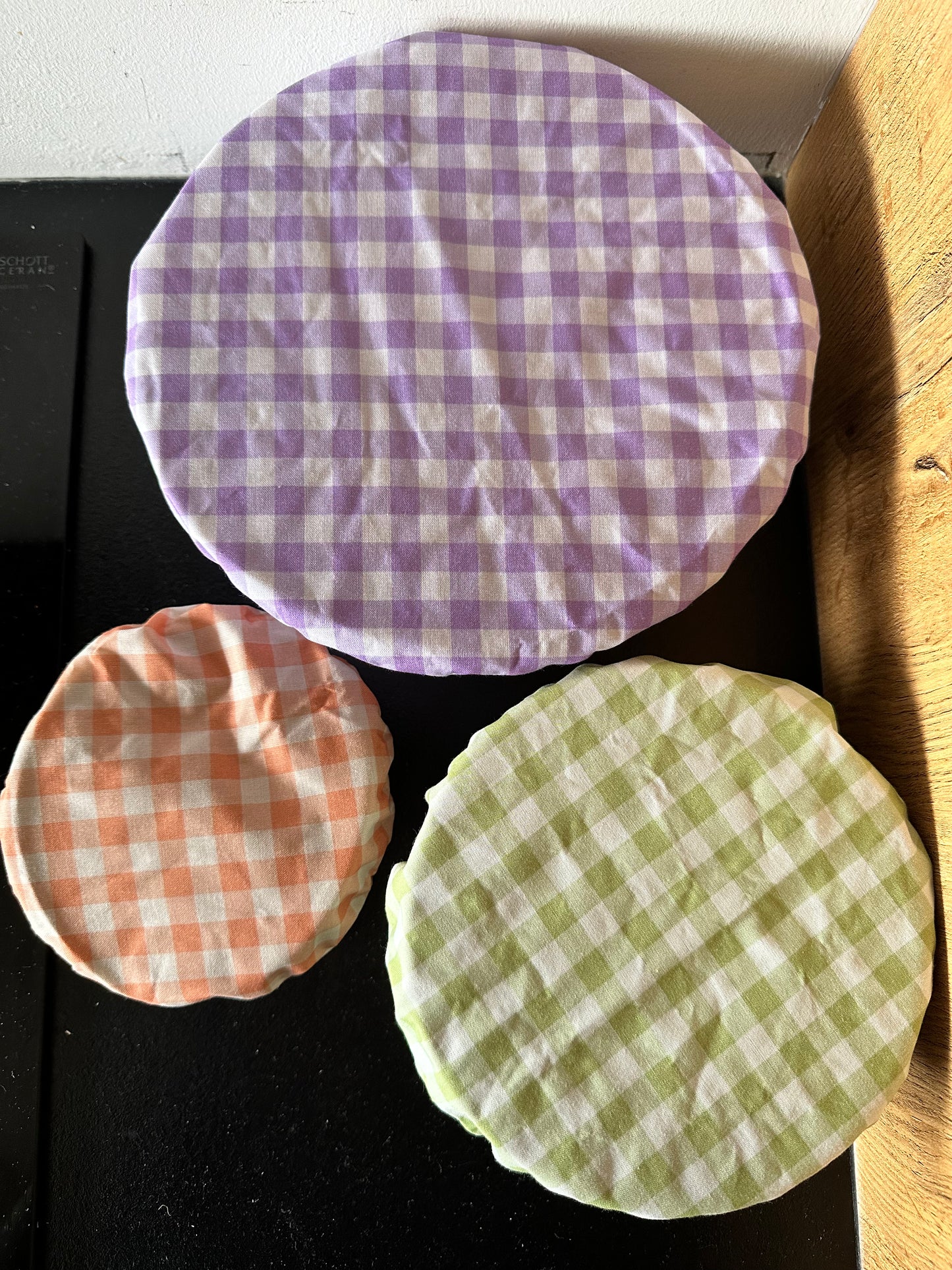 Tess & Tobi | bowl covers | set van 3 | ruitjes