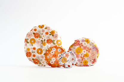 Tess & Tobi  | bowl covers | set van 4 | retro bloemen