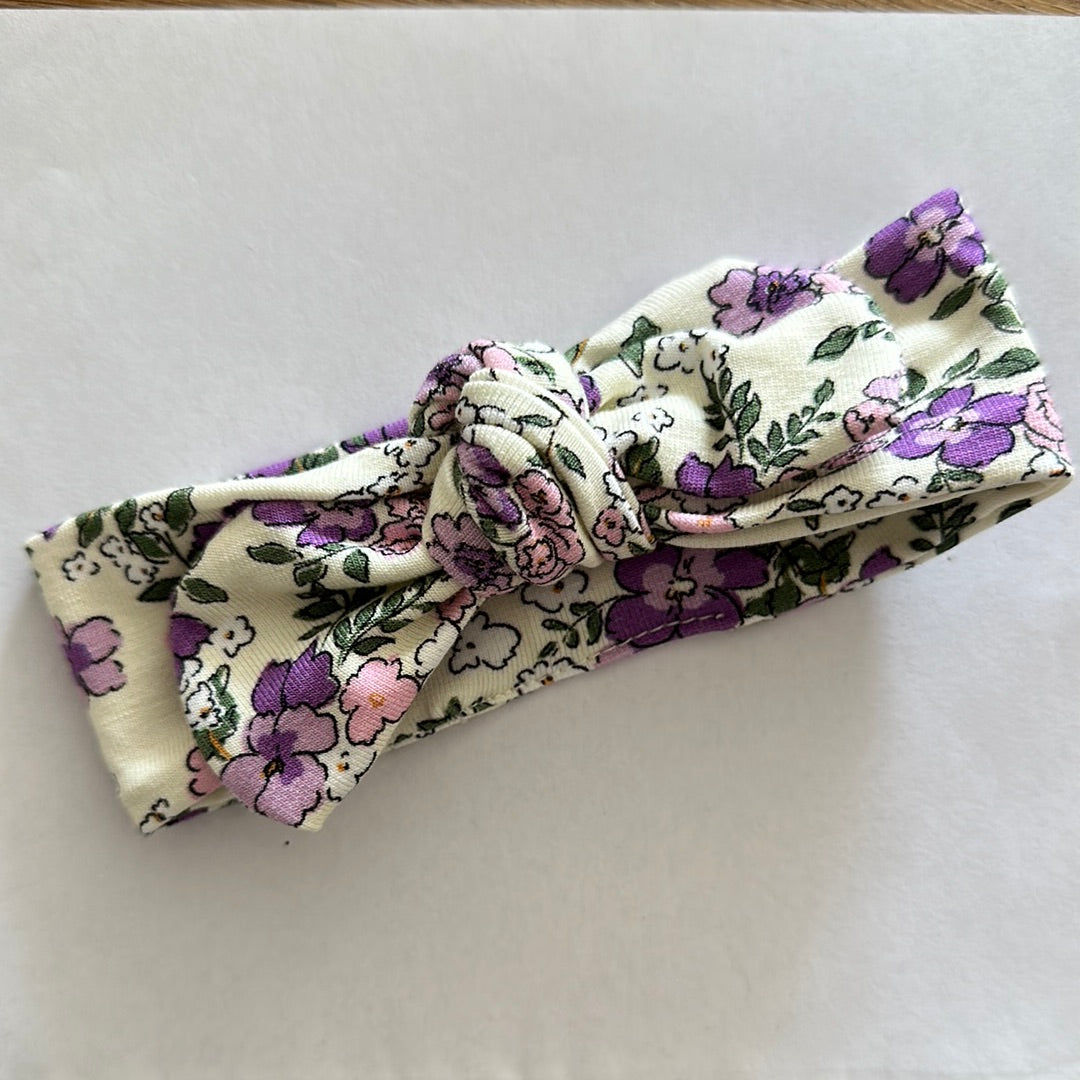 Poppenkleding | mix & match | paarse bloemen haarbandje