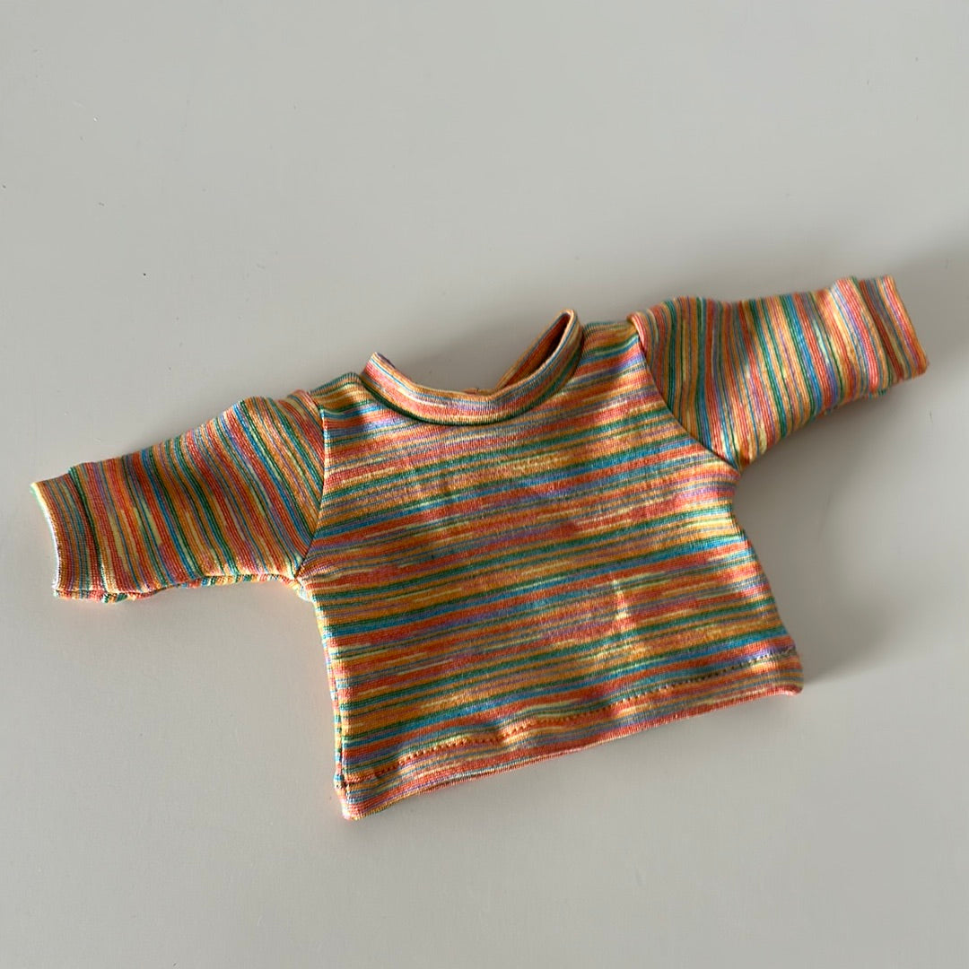 Poppenkleding | mix & match | regenboog streepjes shirt
