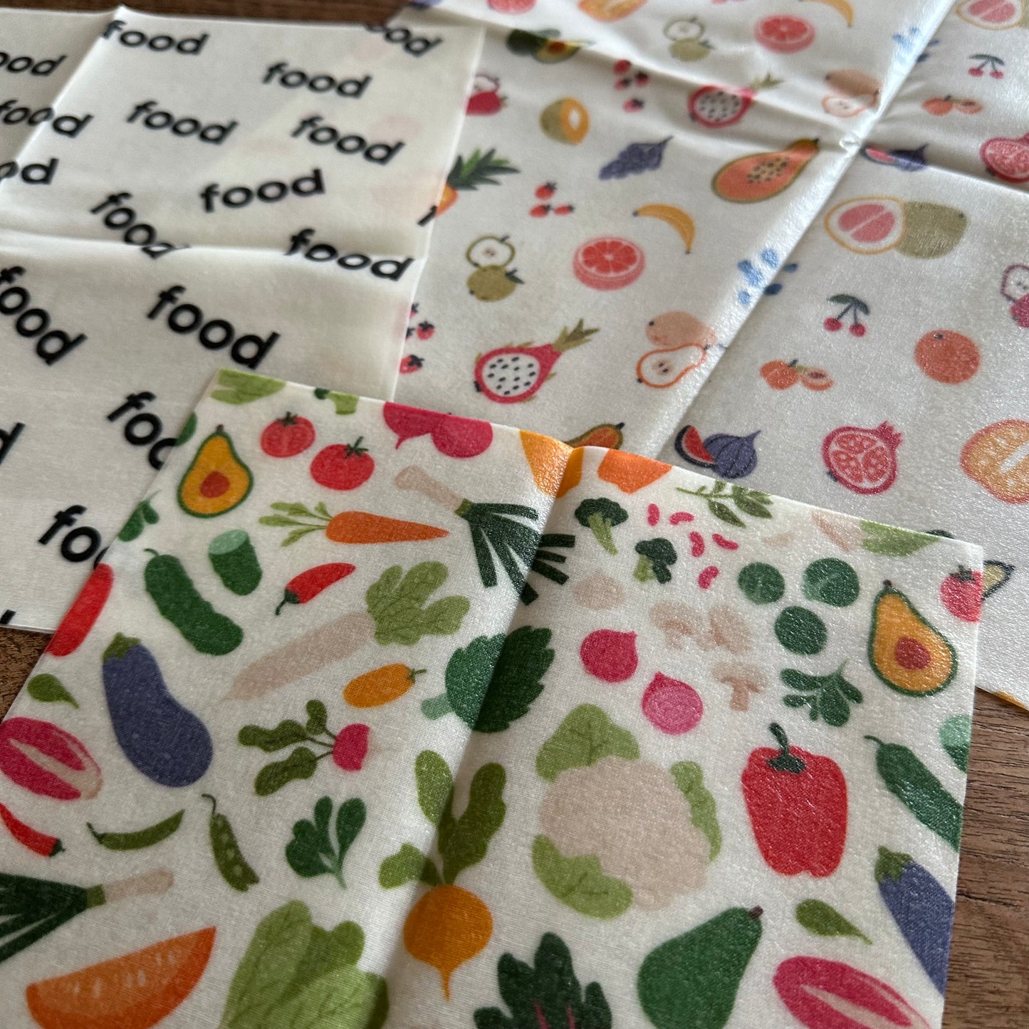 Bijenwas doeken | 3 maten | groente en fruit