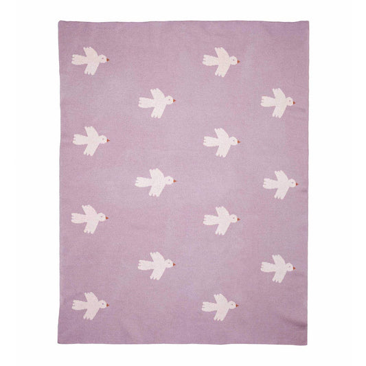 Little Otja | gebreide deken | vogeltje roze