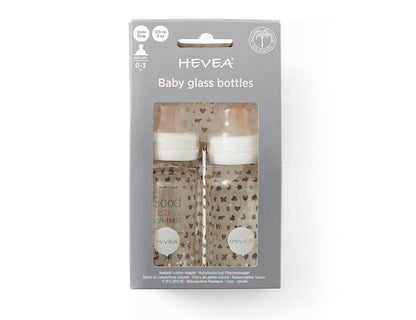 Hevea | Glazen baby zuigfles 0-3 maanden | 120ml | anti-colic