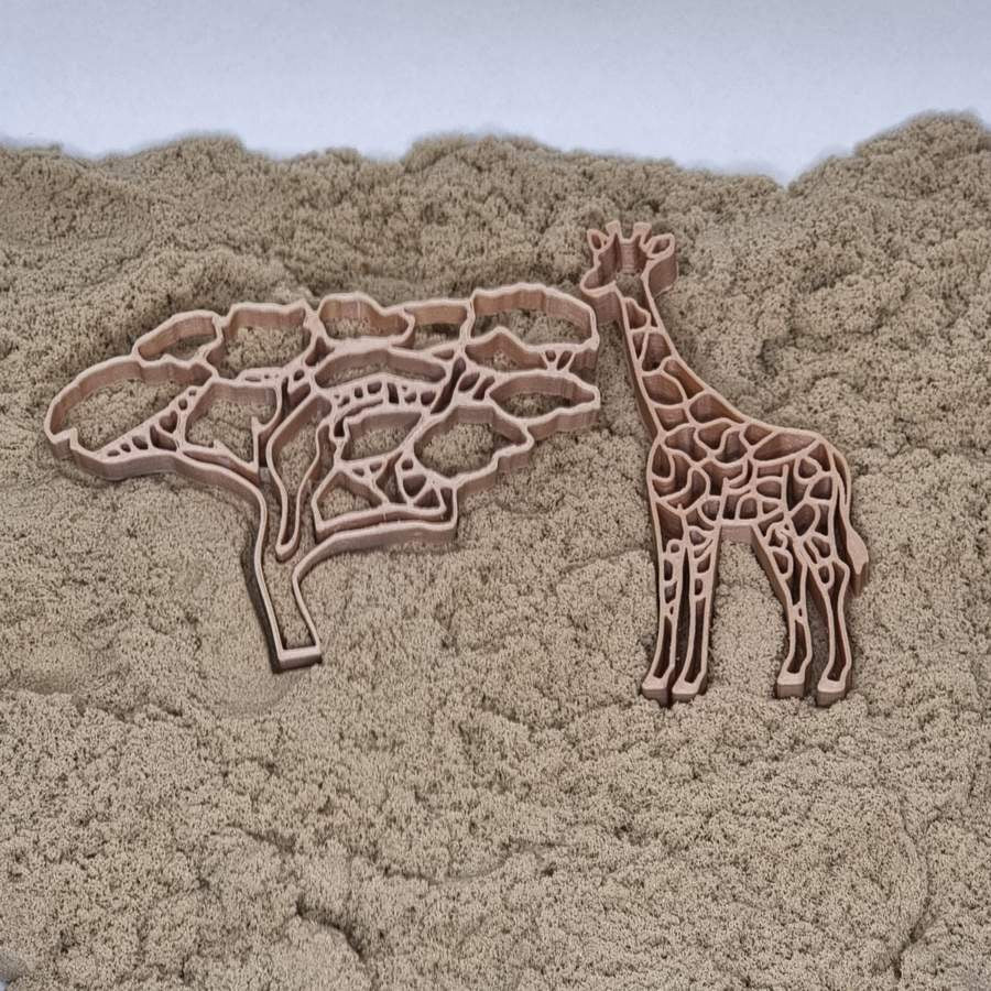 Grennn - steker set giraffe en savanne boom