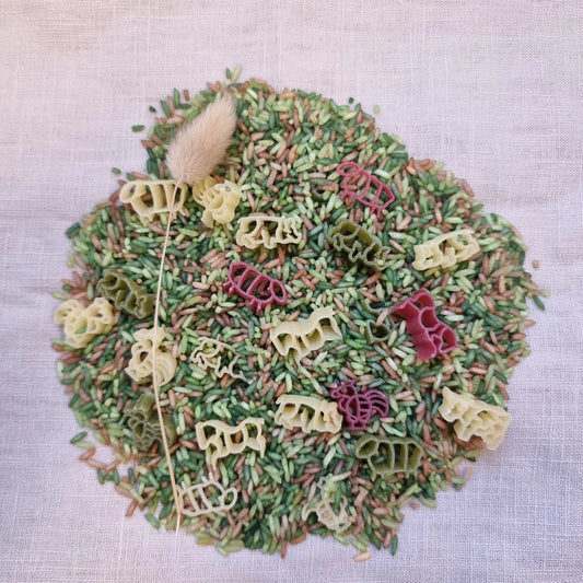 Grennn - speelrijst met boerderij dieren pasta