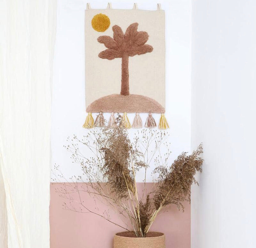 Wandkleed met palmboom en zon | Nattiot 'Little palm’