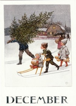 Postkaarten set Elsa Beskow | Maandkaarten seizoenstafel | 12 maanden